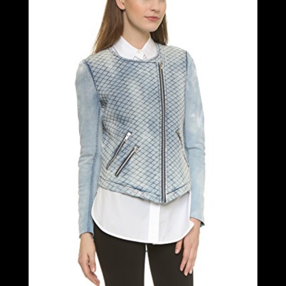 GENERATION LOVE Deep Blue Quilted Zip Moto Jacket - Picture 2 of 8